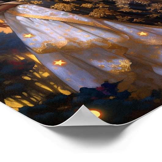 Fantasy Vrouw Afrikaanse Amerikaanse Kunst Poster (Hoek)