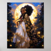 Fantasy Vrouw Afrikaanse Amerikaanse Kunst Poster (Voorkant)
