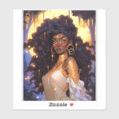 Fantasy Vrouw Afrikaanse Amerikaanse Kunst Sticker (Vel)