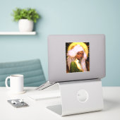 Fantasy Vrouw Afrikaanse Amerikaanse Kunst Sticker (Laptop op bureau)