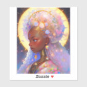 Fantasy Vrouw Afrikaanse Amerikaanse Kunst Sticker (Vel)