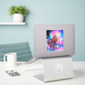 Fantasy Vrouw Afrikaanse Amerikaanse Kunst Sticker (Laptop op bureau)