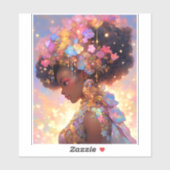 Fantasy Vrouw Afrikaanse Amerikaanse Kunst Sticker (Vel)