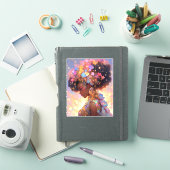Fantasy Vrouw Afrikaanse Amerikaanse Kunst Sticker (iPad Cover)