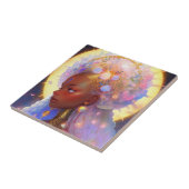 Fantasy Vrouw Afrikaanse Amerikaanse Kunst Tegeltje (Zijkant)
