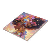 Fantasy Vrouw Afrikaanse Amerikaanse Kunst Tegeltje (Zijkant)