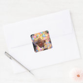 Fantasy Vrouw Afrikaanse Amerikaanse Kunst Vierkante Sticker (Envelop)