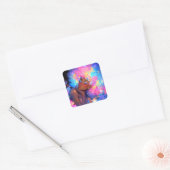 Fantasy Vrouw Afrikaanse Amerikaanse Kunst Vierkante Sticker (Envelop)