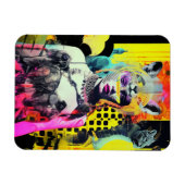 Fantasy Vrouw en Dieren Kleurrijke Collage Magneet (Horizontaal)