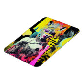 Fantasy Vrouw en Dieren Kleurrijke Collage Magneet (Linkerzijde)