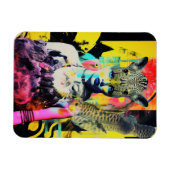 Fantasy Vrouw en Dieren Kleurrijke Collage Magneet (Horizontaal)