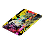 Fantasy Vrouw en Dieren Kleurrijke Collage Magneet (Linkerzijde)