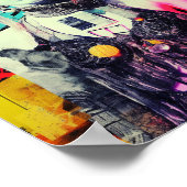 Fantasy Vrouw en Dieren Kleurrijke Collage Poster (Hoek)