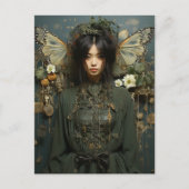 Fantasy Vrouw en Insectenvleugels Scifi AI Kunst Briefkaart (Voorkant)