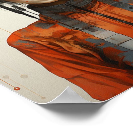 Fantasy Vrouw en Insectenvleugels Scifi AI Kunst Poster (Hoek)