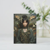 Fantasy Vrouw en Vlinders AI Kunst Briefkaart (Staand voorkant)