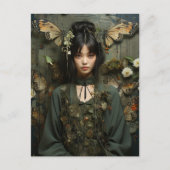 Fantasy Vrouw en Vlinders AI Kunst Briefkaart (Voorkant)