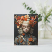 Fantasy Vrouw met Oranje Vlinders Briefkaart (Staand voorkant)
