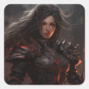 Fantasy Vrouw Warrior Knight - Sticker