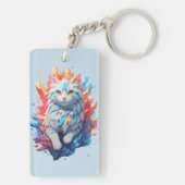 Fantasy Vuur en Ice Cat Sleutelhanger (achterkant)