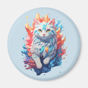 Fantasy Vuur en Ijs Kat Magneet