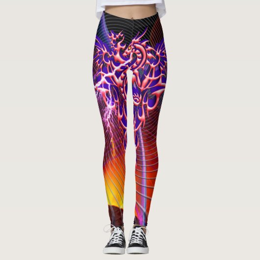 Fantasy vuurspuwende draak leggings (Voorkant)