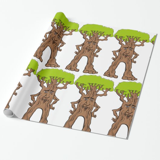 Fantasy Walking Tree Cadeaupapier (Uitgerold)
