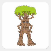 Fantasy Walking Tree Vierkante Sticker (Voorkant)