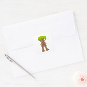 Fantasy Walking Tree Vierkante Sticker