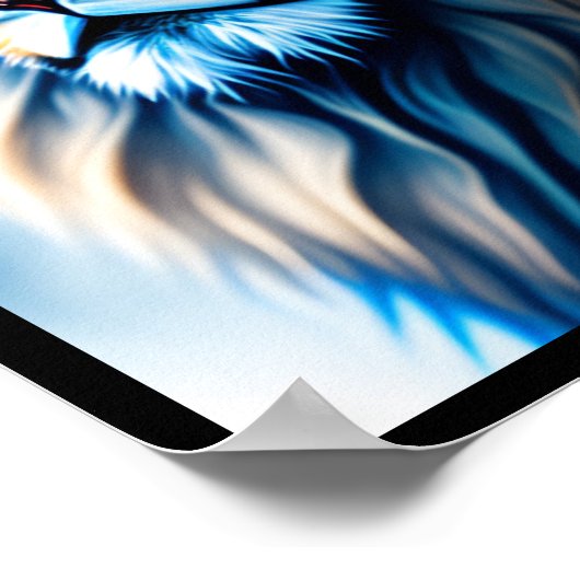 Fantasy Wall Art "Blue Lion with Crown" Poster (Hoek)