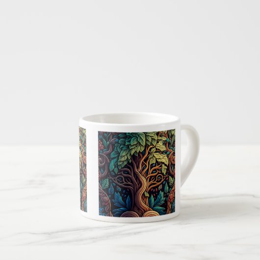 Fantasy Wallpaper Pattern Espresso Mok (Voorkant rechts)