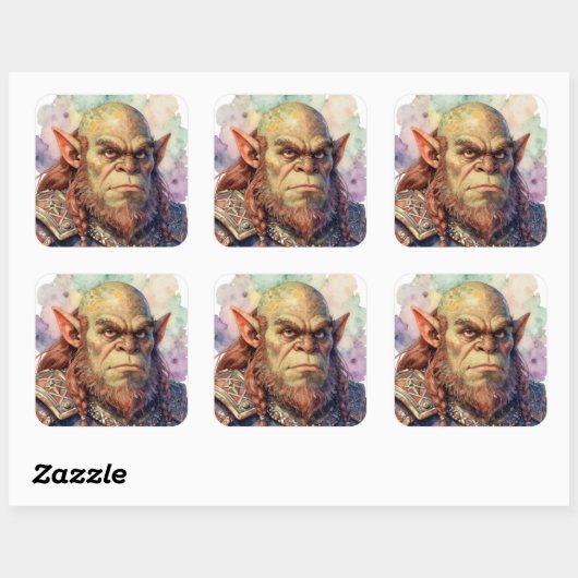 Fantasy Warrior: Dagar Vierkante Sticker (Vel)