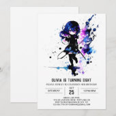 Fantasy Warrior Ninja Digitaal Meisje Verjaardag Kaart (Voorkant / Achterkant)