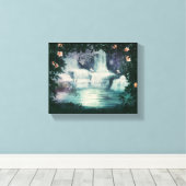 Fantasy Waterfall Cascade Canvas Afdruk (Insitu (Houten vloer))