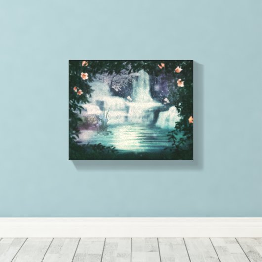 Fantasy Waterfall Cascade Canvas Afdruk (Insitu (Houten vloer))