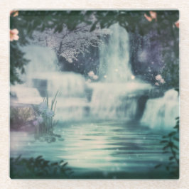 Fantasy Waterfall Cascade Glazen Onderzetter