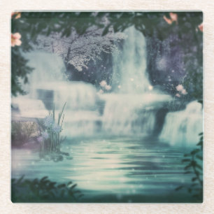 Fantasy Waterfall Cascade Glazen Onderzetter