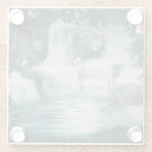 Fantasy Waterfall Cascade Glazen Onderzetter (Achterkant)