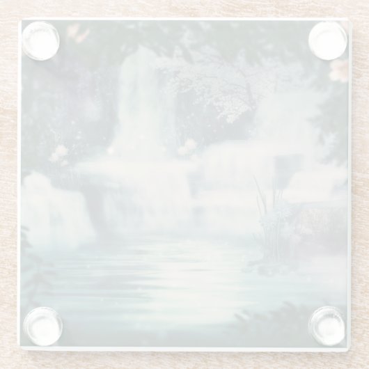 Fantasy Waterfall Cascade Glazen Onderzetter (Achterkant)