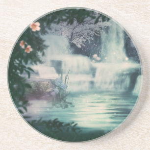 Fantasy Waterfall Cascade Zandsteen Onderzetter