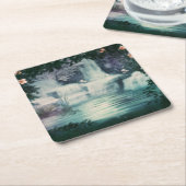 Fantasy Waterfall Cascader Kartonnen Onderzetters (Schuin)