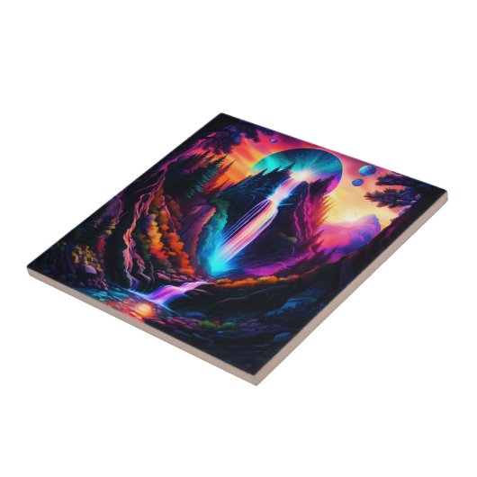 Fantasy Waterfall Tegeltje (Zijkant)