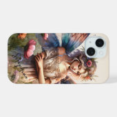 Fantasy Waterverf Fairy met gepersonaliseerde naam iPhone 15 Case (Achterkant horizontaal)