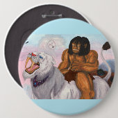 Fantasy Waterverf Illustratie Beest rijden Tijger Ronde Button 6,0 Cm (Voorkant /achterkant)