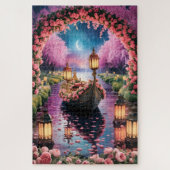 Fantasy Waterverf kunst van Lantern-Lit  boot Legpuzzel (Verticaal)
