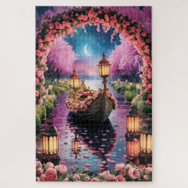 Fantasy Waterverf kunst van Lantern-Lit boot Legpuzzel