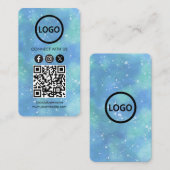 Fantasy Waterverf lichtblauw Custom Kaarten modern Visitekaartje (Voorkant / Achterkant)