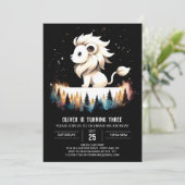 Fantasy Waterverf Lion Verjaardag Kaart (Staand voorkant)