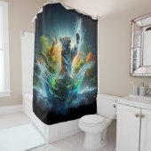 Fantasy Waterverf Tijger Douchegordijn (In situ)