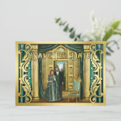 Fantasy Wedding Gold Glitter Middeleeuwse Foto Lij Save The Date (Staand voorkant)